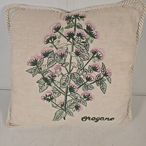 Vintage‎ Embroidered Throw Pillow Oregano